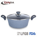 marble/stone coating forged aluminum cookware set from china